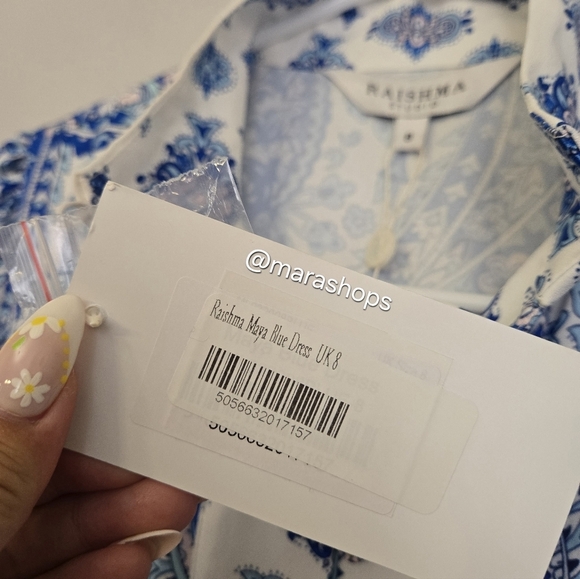 Raishma Maya Blue Cotton Dress - Picture 7 of 9